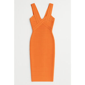 Y2K Herve Leger Papaya Bandage Midi Dress XS Bodycon Coquette Glam Going Out